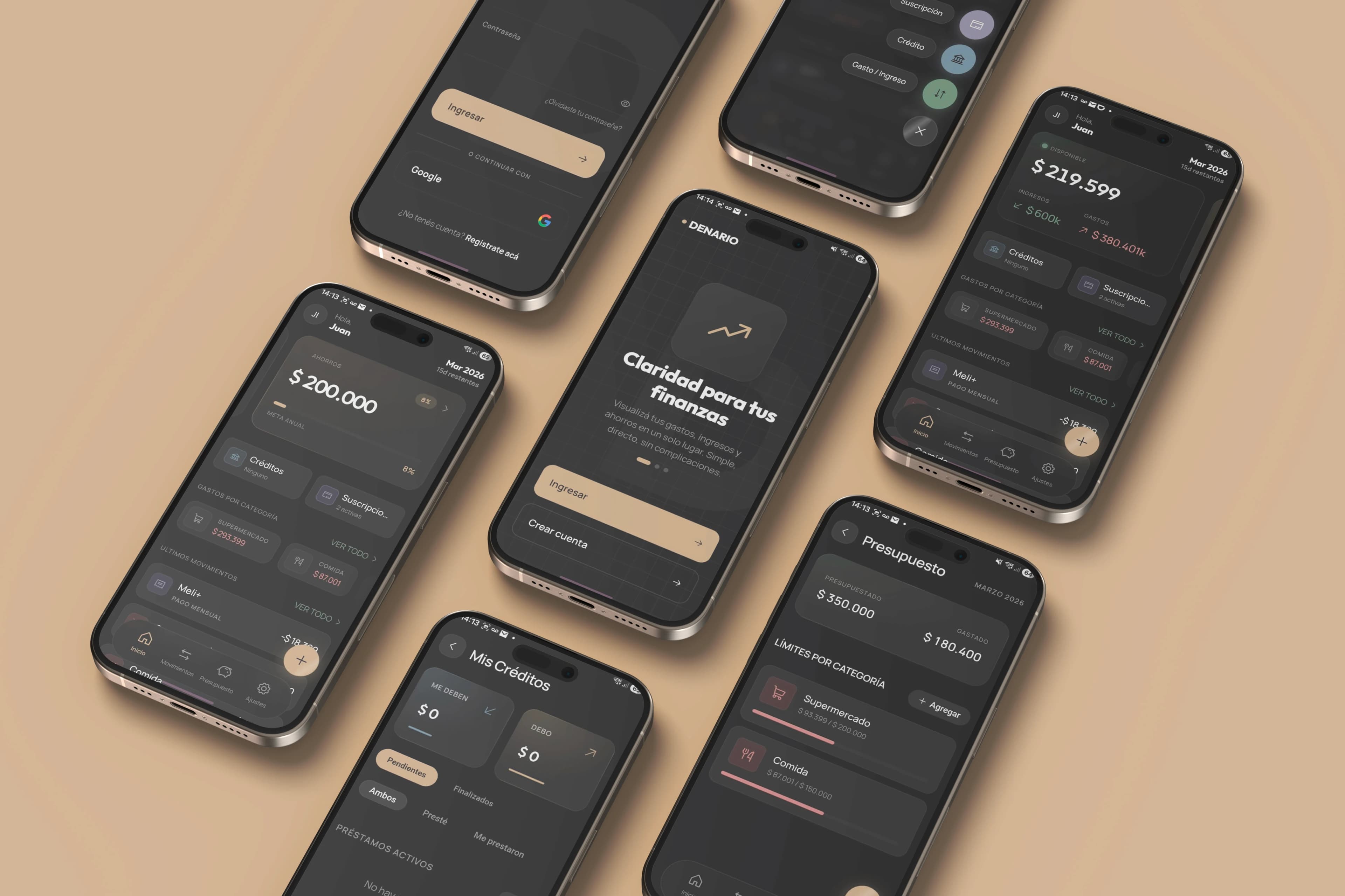 Pantalla principal del caso Denario: UX · UI · PWA · Design System · AI